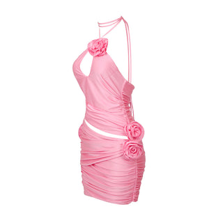 Jenni Grecian Halter Neck Flower Mini Dress