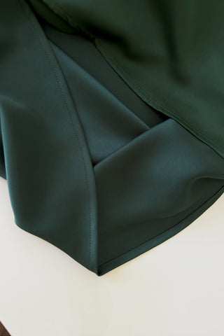 Ruched Square Neck Sleeveless Satin Draped Back Long Dress