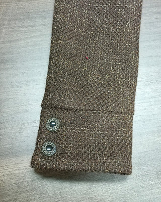 Textured Tweed Long Sleeve Belted Peplum Blazer