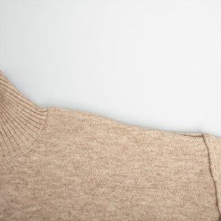 Soft Knit Two-Piece Set with Long-Sleeve Turtleneck and Relaxed Pants