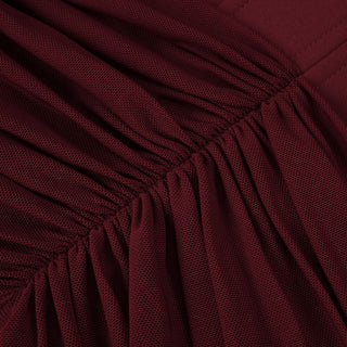 Strapless Corset Draped Long Dress with Ruched Hip Detail