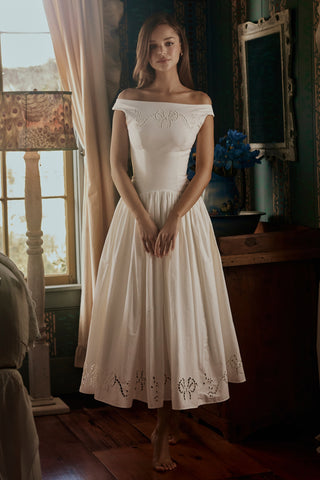 Boat Neck Midi Dress – Gathered Waist, Sleeveless Design & Cutout Details