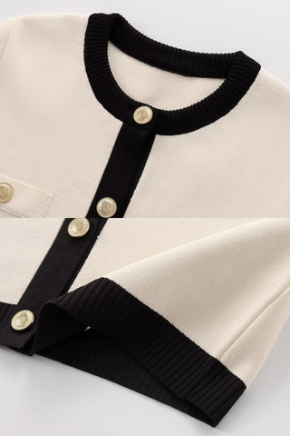 Elegant Short Sleeve Knit Cardigan