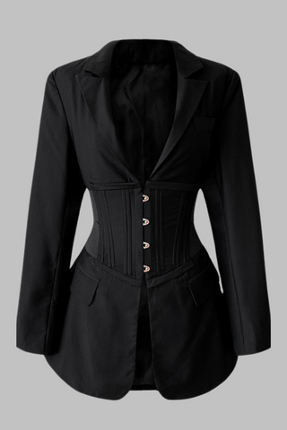 Belted Corset Blazer Cardigan
