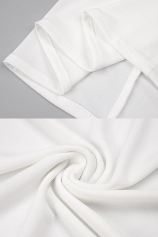 Halter Neck Two-Tone Long Dress with Draped Ruched Skirt and Open Back