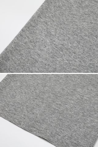 Chic Knit Contrast Panel Top & Midi Skirt Set