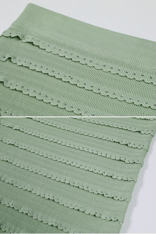 Knitted Two-Piece Set with Rhinestone Detailing – Cardigan & Midi Long Skirt