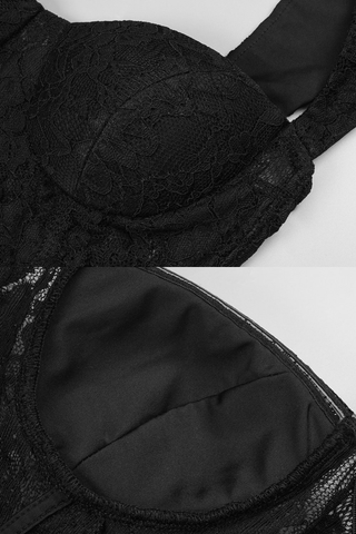 Lace Corset Draped Bodycon Long Dress with Cap Sleeves