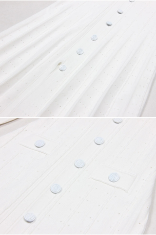 Long Sleeve Knitted Midi-Long Button Dress with Pocket Detail