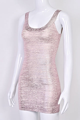 Shimmer Bandage Sleeveless Glamour Mini Dress