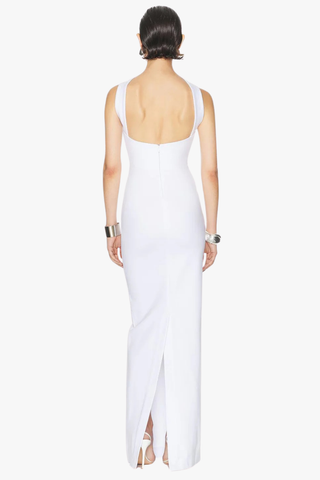 Sleek Bandage Back Slit Long Dress