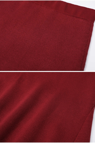 Embellished Pearl and Rhinestone Knit Cardigan with Matching Flared Midi Skirt Set