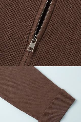 Ribbed Long Sleeve Zip Jacket & Relaxed Pants Co-Ord Set