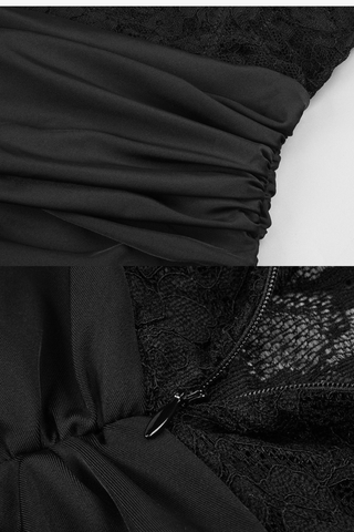 Lace Corset Draped Bodycon Long Dress with Cap Sleeves