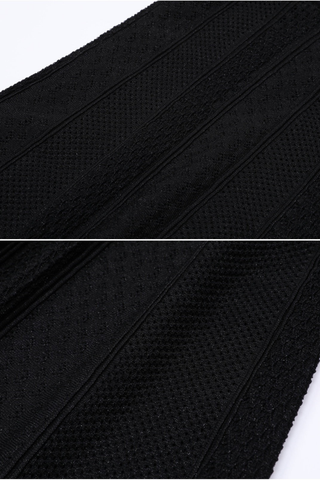 Two-Piece Textured Knit Set – Pearl-Button Cardigan & Flared Maxi Skirt