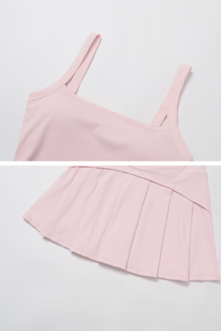 Activewear Sleeveless Square-Neck Top and Skort Set