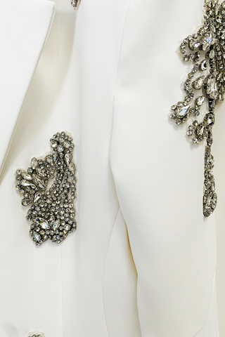 Crystal Embellished One-Button Power Suit