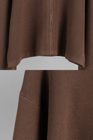 Ribbed Long Sleeve Zip Jacket & Relaxed Pants Co-Ord Set