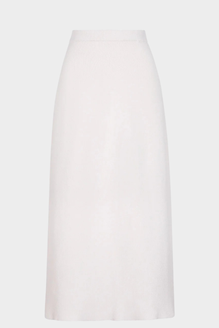 Tweed Embellished Long-Sleeve Top & Wool Long Skirt Two-Piece Set