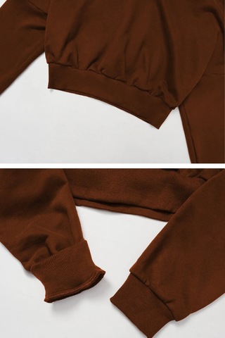 Two-Piece Cropped Hoodie and Wide-Leg Sweatpants Set