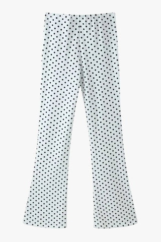 Polka Dot Polyester Halter Neck Sleeveless Top & Flared Pants Set