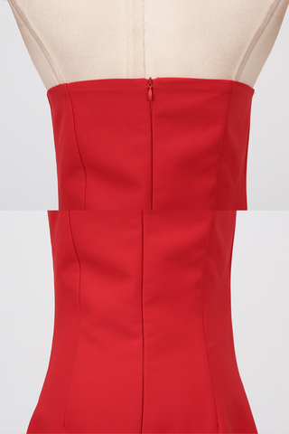 Strapless Floral Embroidered  Multicolor 3D Appliqué Slim Fit Long Dress