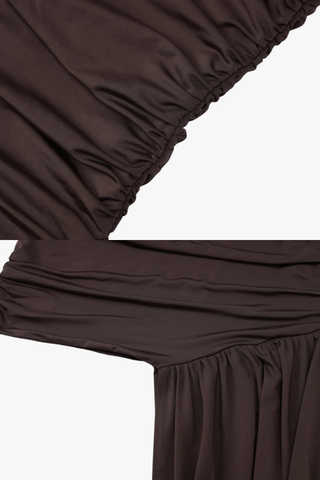 Asymmetrical Ruched Evening Mini Dress