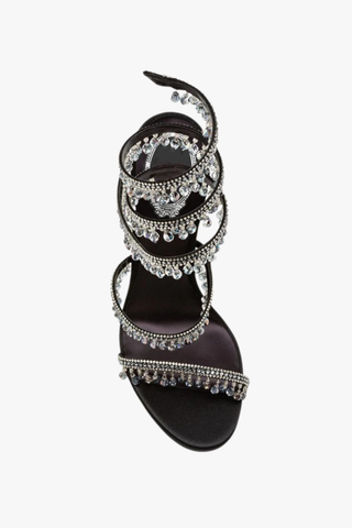 Crystal Wrap-Around High Heel Sandals