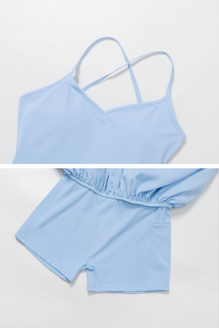 Crossback V‑Neck Performance Skater Tennis Dress