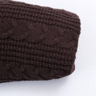 Cable Knit Puffer Jacket with Hood – Warm Padded Winter Coat, Soft Knit Fabric, Long Sleeve