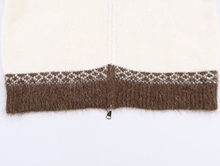 Cozy Nordic Knit Zip Cardigan – Soft Wool Blend, Warm Winter Sweater, Long Sleeve, Comfortable Fit