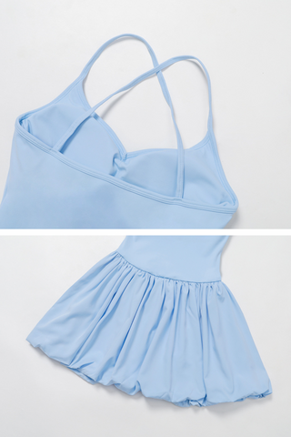 Crossback V‑Neck Performance Skater Tennis Dress