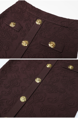 Textured Knit Button Cardigan & Midi Skirt Set