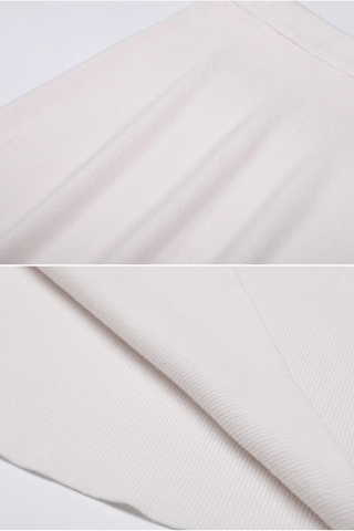 Tweed Embellished Long-Sleeve Top & Wool Long Skirt Two-Piece Set