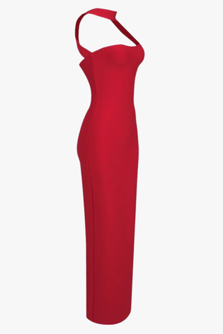 Sleek Bandage Back Slit Long Dress