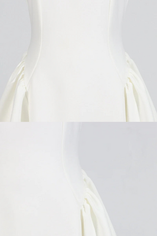 Round Neck Fit Sleeveless Flare Backless Mini Dress