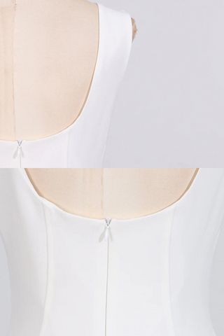 Round Neck Fit Sleeveless Flare Backless Mini Dress