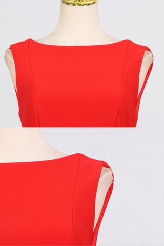 Round Neck Fit Sleeveless Flare Backless Mini Dress