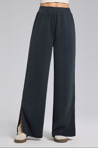 Relaxed Fit Zip-Up Jacket and Wide Leg Pants Set
