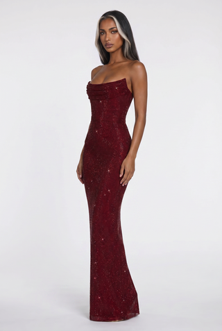 Sparkling Strapless Rhinestone Mermaid Evening Gown