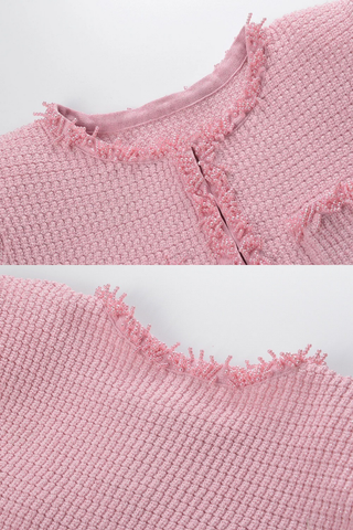 Luxe Textured Knit Short Sleeve Pocket Detail Mini Dress