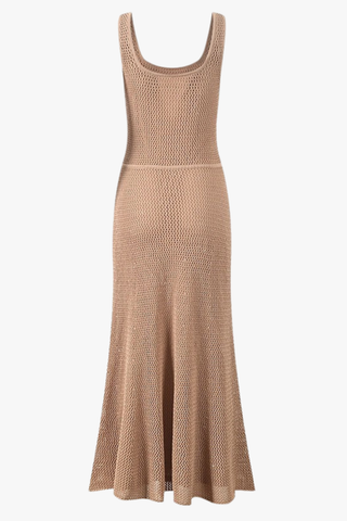 Sunlit Escape Sleeveless Open Knit Long Dress
