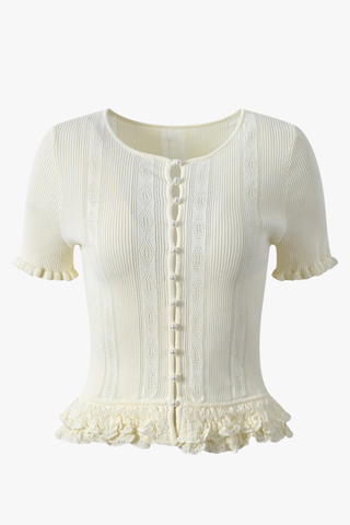 Chic Knit Short Sleeve Peplum Top