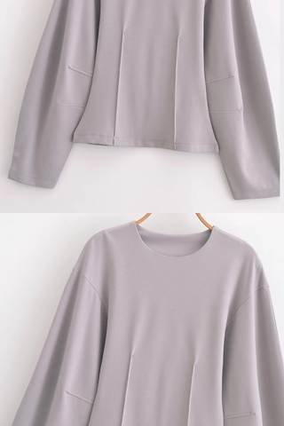 Soft Lounge Relaxed Top & Wide-Leg Pants Set – Lightweight Jersey, Long Sleeve, Minimal Design