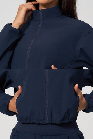 Cropped Zip-Up Jacket & High-Waisted Shorts Set
