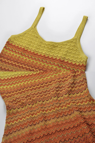 Sunset Striped Sleeveless Long Midi Dress