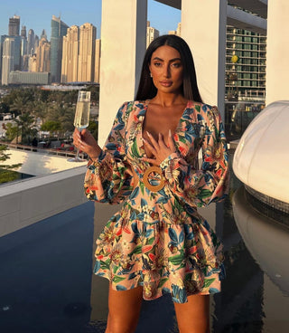 Callie Floral Long Sleeve Mini Dress