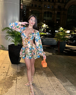 Callie Floral Long Sleeve Mini Dress