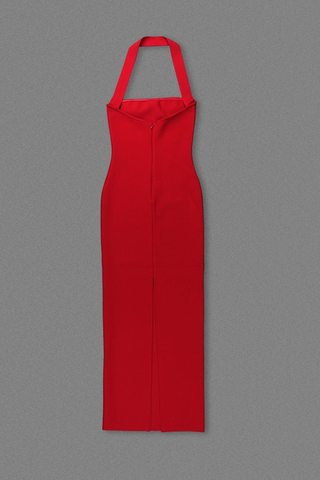 Sleek Bandage Back Slit Long Dress