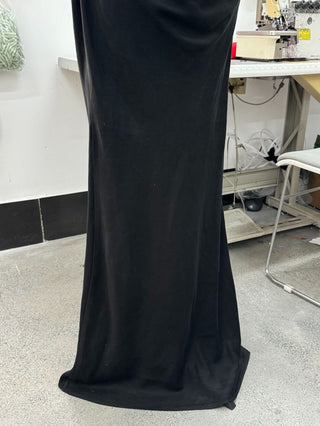 Structured Corset Back Long Dress with Draped Silhouette
